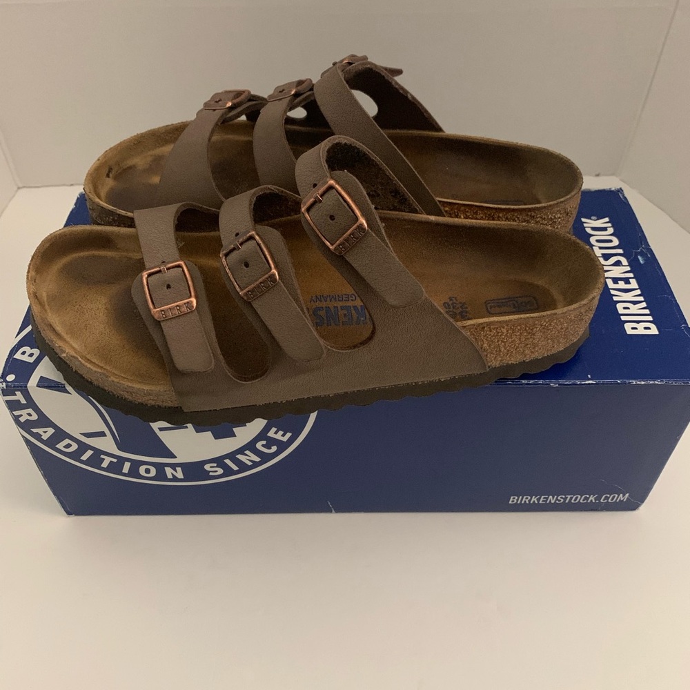 Birkenstock Florida Size 5 Brown Sandals Used